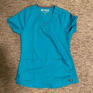 Grey’s Anatomy v-neck scrub top, teal, women’s XS